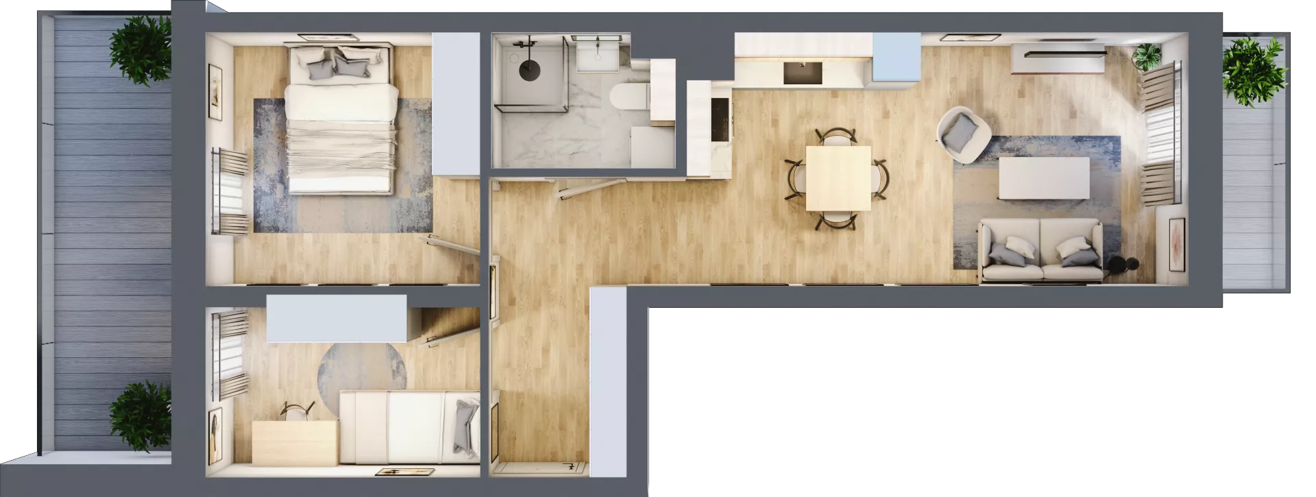 3 pokoje, mieszkanie 49,49 m², piętro 1, oferta nr 150, Nove Diamentowe, Konin, Osiedle Władysława Sikorskiego, ul. Topazowa 28