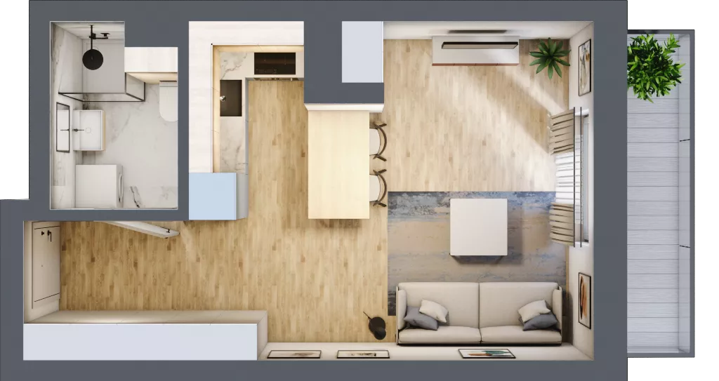 1 pokój, mieszkanie 29,16 m², parter, oferta nr 131, Nove Diamentowe, Konin, Osiedle Władysława Sikorskiego, ul. Topazowa 28