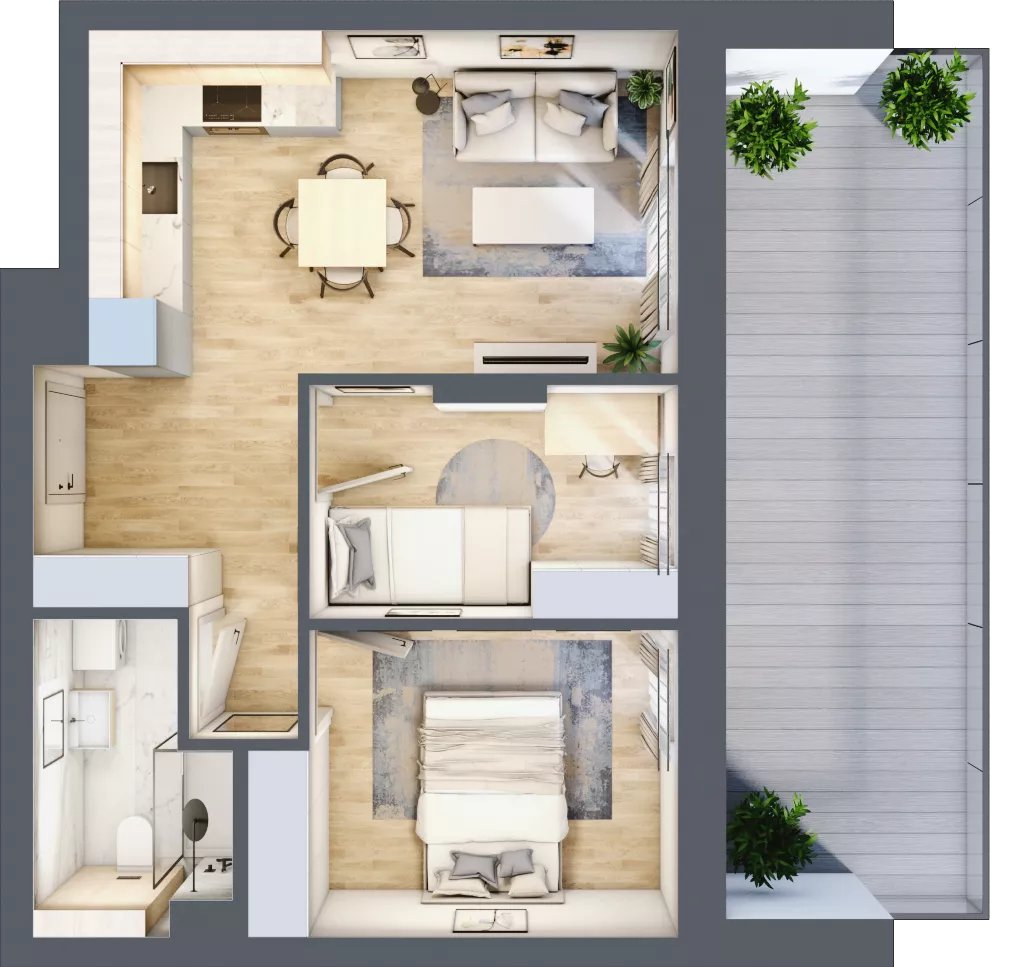 3 pokoje, mieszkanie 43,39 m², piętro 1, oferta nr 151, Nove Diamentowe, Konin, Osiedle Władysława Sikorskiego, ul. Topazowa 28