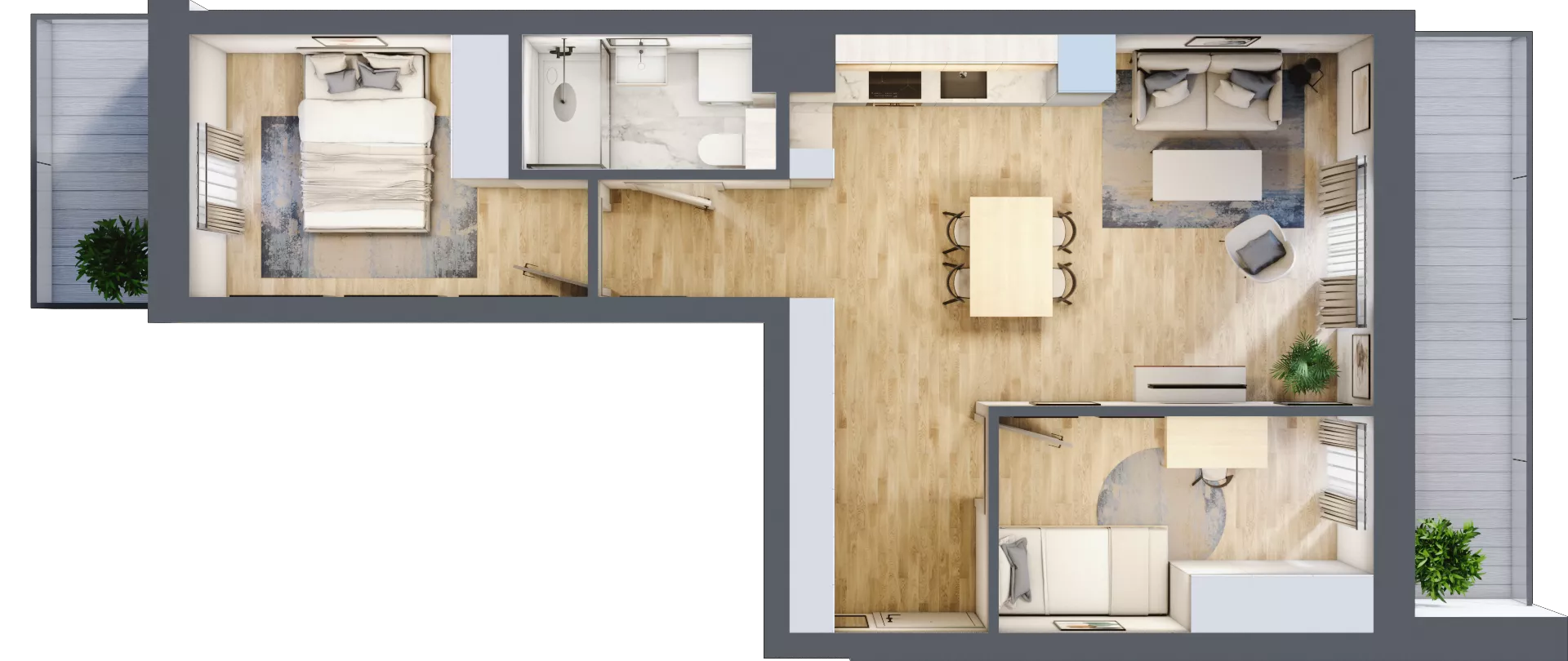 3 pokoje, mieszkanie 52,83 m², piętro 2, oferta nr 122, Nove Diamentowe, Konin, Osiedle Władysława Sikorskiego, ul. Topazowa 28