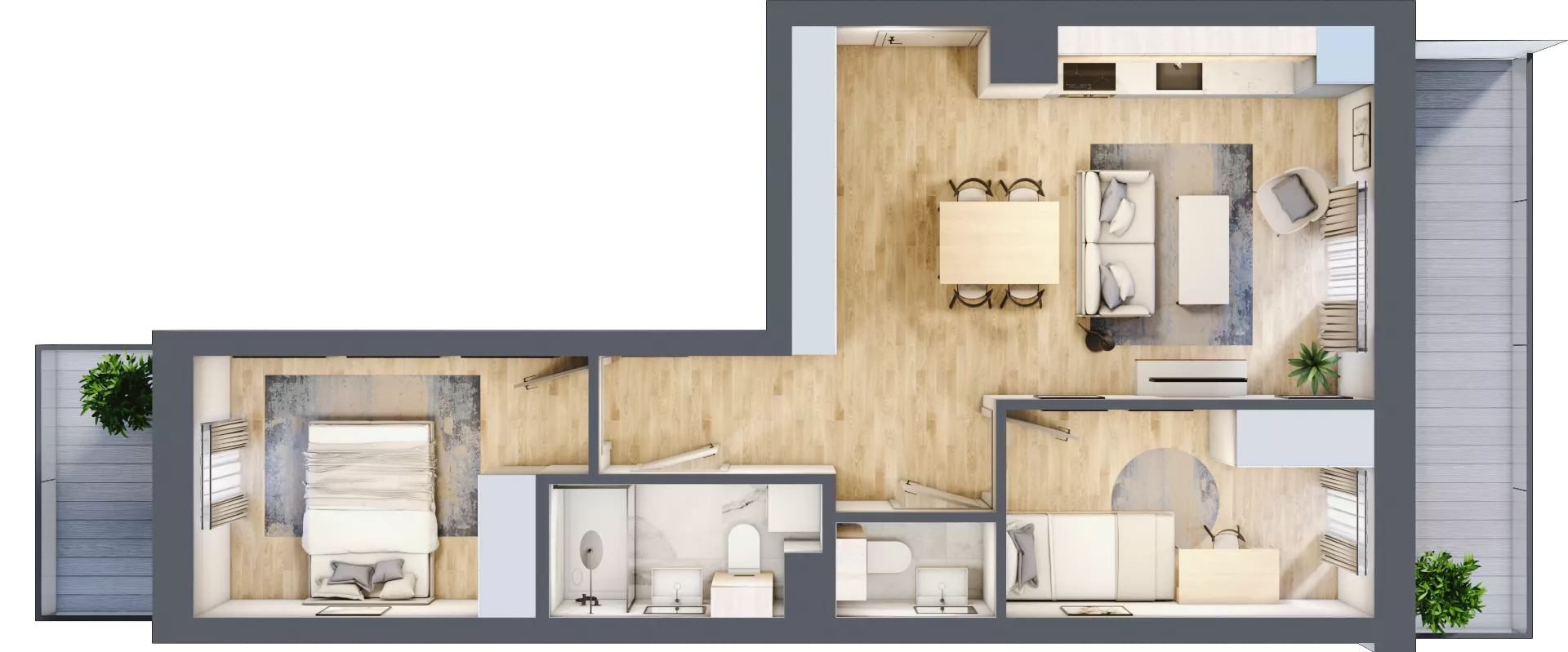 3 pokoje, mieszkanie 52,19 m², piętro 2, oferta nr 109, Nove Diamentowe, Konin, Osiedle Władysława Sikorskiego, ul. Topazowa 28