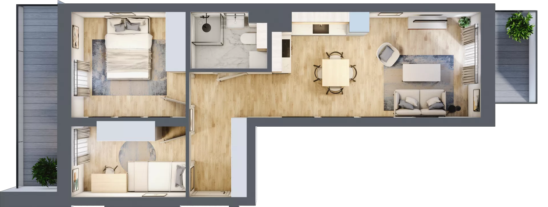 3 pokoje, mieszkanie 49,49 m², piętro 1, oferta nr 154, Nove Diamentowe, Konin, Osiedle Władysława Sikorskiego, ul. Topazowa 28