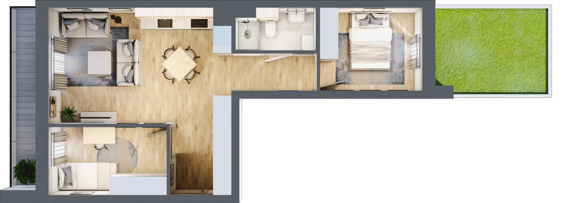 3 pokoje, mieszkanie 51,88 m², parter, oferta nr 57, Nove Diamentowe, Konin, Osiedle Władysława Sikorskiego, ul. Topazowa 28