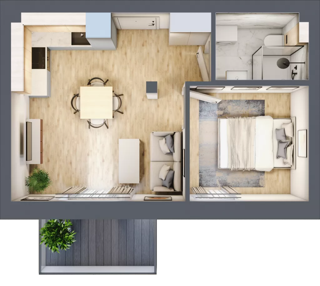 2 pokoje, mieszkanie 31,51 m², piętro 2, oferta nr 21, Nove Diamentowe, Konin, Osiedle Władysława Sikorskiego, ul. Topazowa 28