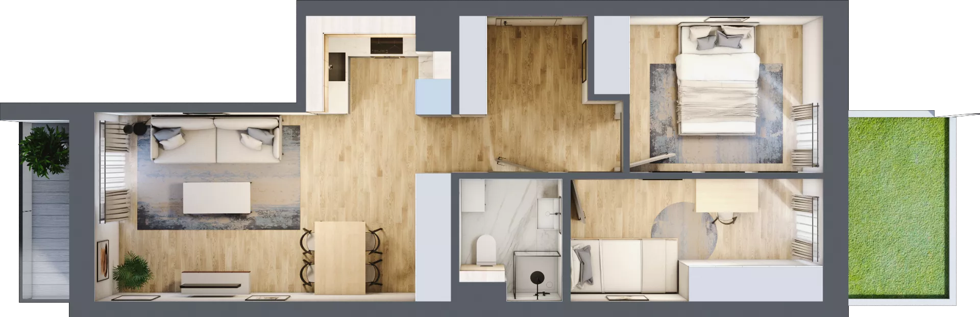 3 pokoje, mieszkanie 51,07 m², piętro 1, oferta nr 89, Nove Diamentowe, Konin, Osiedle Władysława Sikorskiego, ul. Topazowa 28