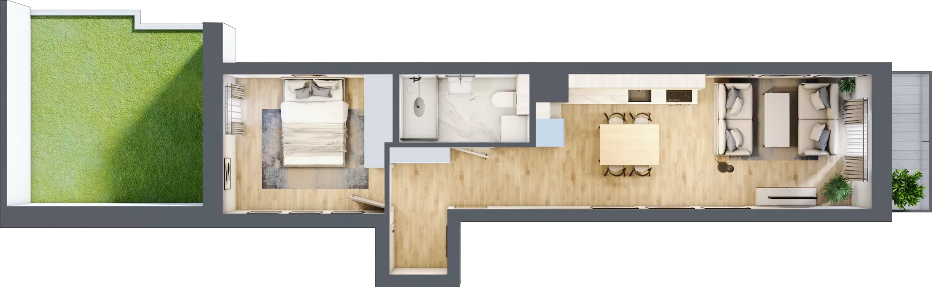 2 pokoje, mieszkanie 40,57 m², parter, oferta nr 129, Nove Diamentowe, Konin, Osiedle Władysława Sikorskiego, ul. Topazowa 28