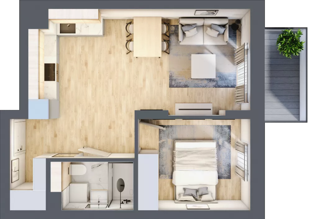 2 pokoje, mieszkanie 39,42 m², piętro 2, oferta nr 82, Nove Diamentowe, Konin, Osiedle Władysława Sikorskiego, ul. Topazowa 28