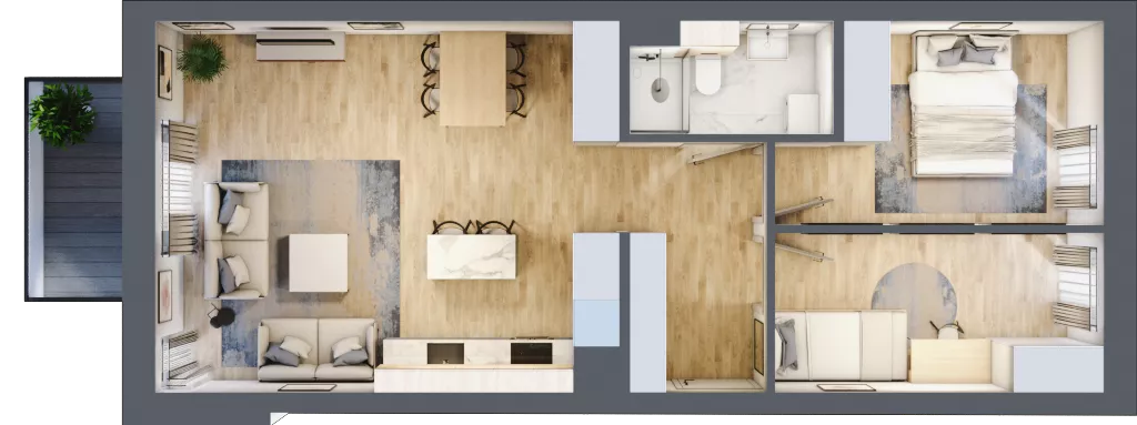 3 pokoje, mieszkanie 57,10 m², piętro 2, oferta nr 49, Nove Diamentowe, Konin, Osiedle Władysława Sikorskiego, ul. Topazowa 28