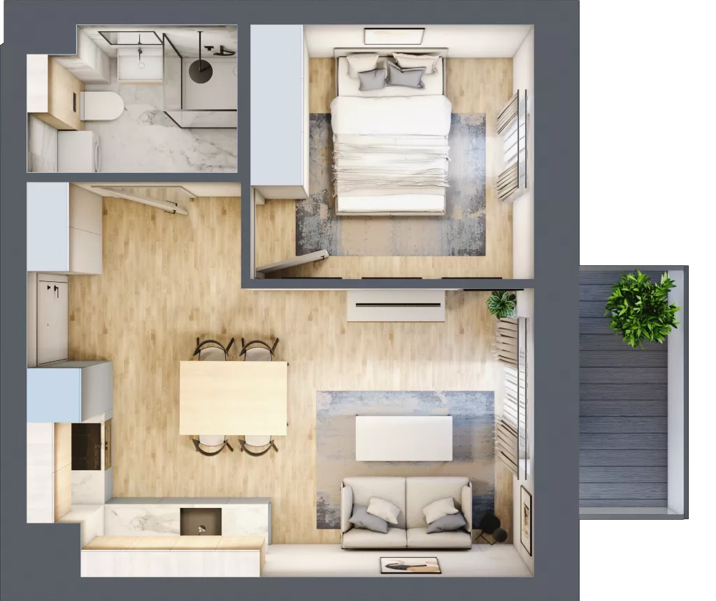 2 pokoje, mieszkanie 32,98 m², piętro 2, oferta nr 26, Nove Diamentowe, Konin, Osiedle Władysława Sikorskiego, ul. Topazowa 28