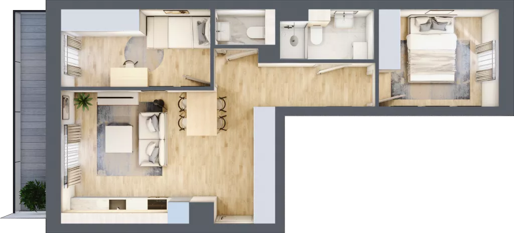 3 pokoje, mieszkanie 50,87 m², piętro 3, oferta nr 81, Nove Diamentowe, Konin, Osiedle Władysława Sikorskiego, ul. Topazowa 28