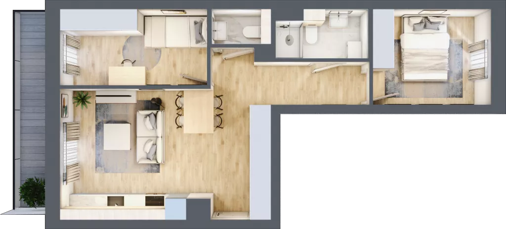 3 pokoje, mieszkanie 50,87 m², piętro 2, oferta nr 77, Nove Diamentowe, Konin, Osiedle Władysława Sikorskiego, ul. Topazowa 28