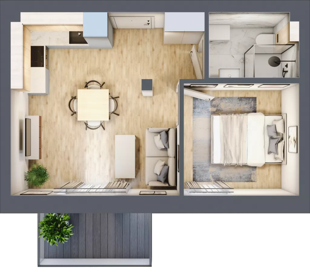 2 pokoje, mieszkanie 31,51 m², piętro 3, oferta nr 32, Nove Diamentowe, Konin, Osiedle Władysława Sikorskiego, ul. Topazowa 28