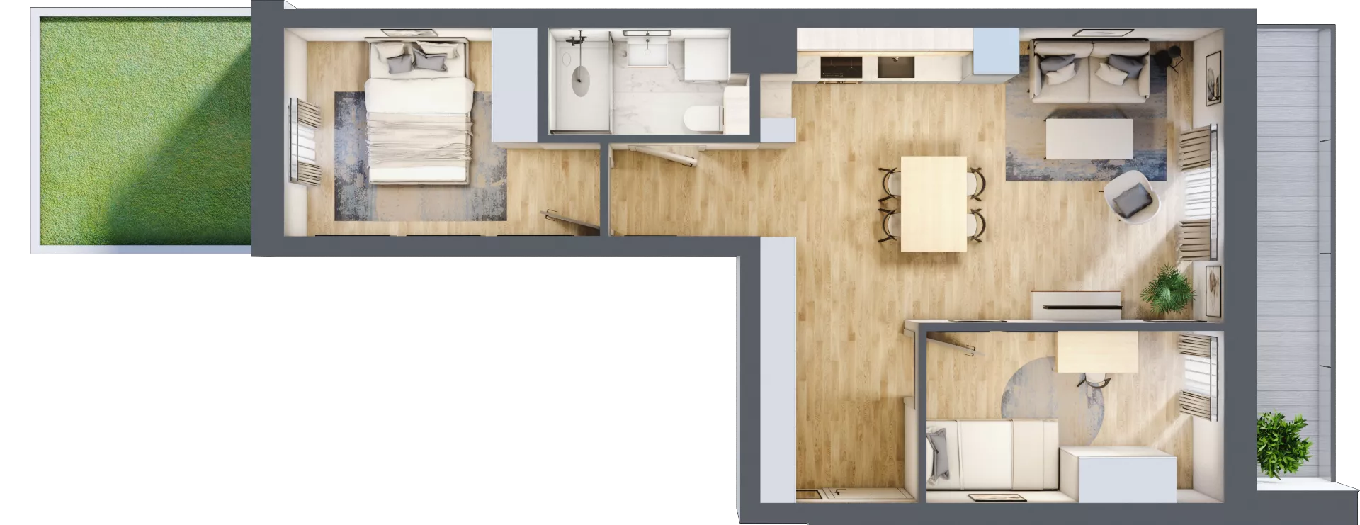 3 pokoje, mieszkanie 52,83 m², parter, oferta nr 119, Nove Diamentowe, Konin, Osiedle Władysława Sikorskiego, ul. Topazowa 28