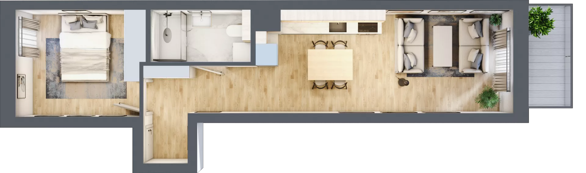 2 pokoje, mieszkanie 40,57 m², piętro 3, oferta nr 143, Nove Diamentowe, Konin, Osiedle Władysława Sikorskiego, ul. Topazowa 28