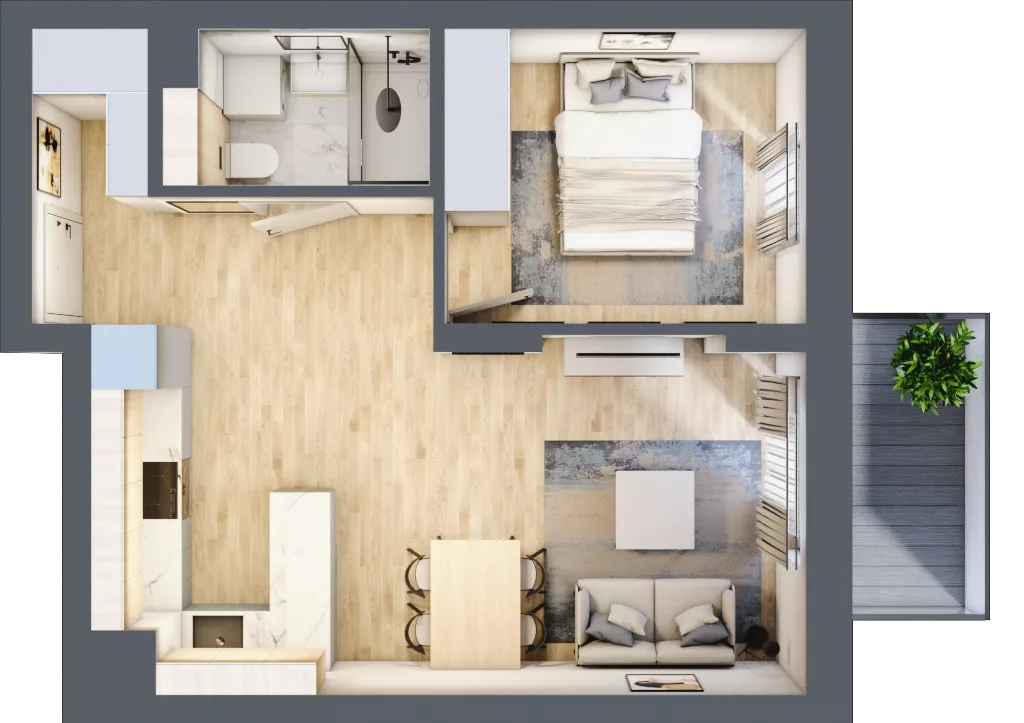 2 pokoje, mieszkanie 40,42 m², piętro 1, oferta nr 79, Nove Diamentowe, Konin, Osiedle Władysława Sikorskiego, ul. Topazowa 28