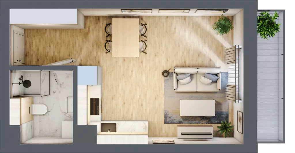 1 pokój, mieszkanie 29,59 m², parter, oferta nr 132, Nove Diamentowe, Konin, Osiedle Władysława Sikorskiego, ul. Topazowa 28