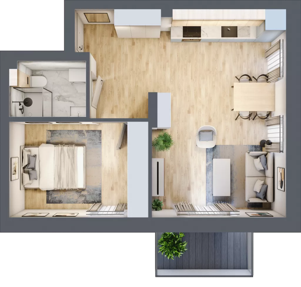 2 pokoje, mieszkanie 44,21 m², piętro 3, oferta nr 31, Nove Diamentowe, Konin, Osiedle Władysława Sikorskiego, ul. Topazowa 28