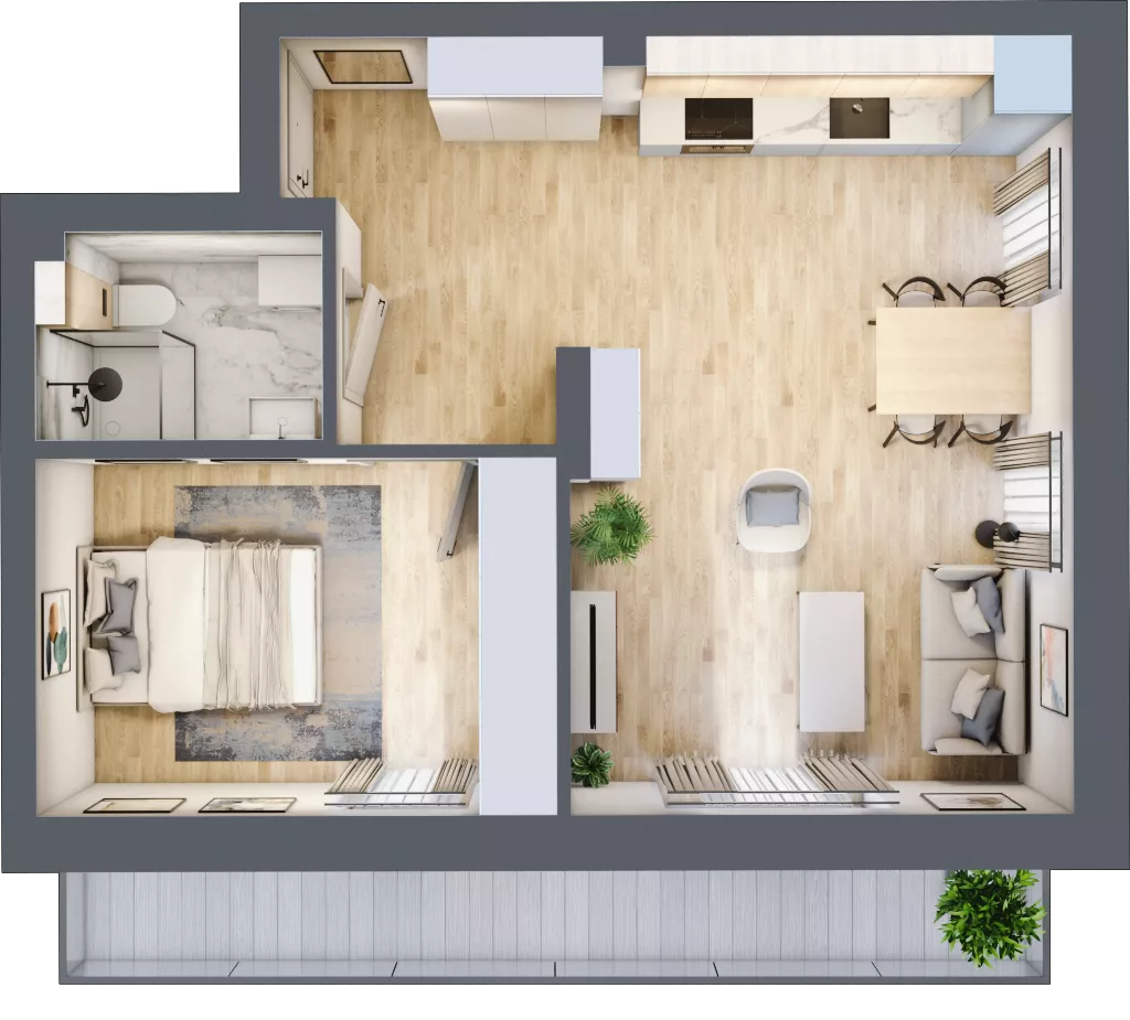 2 pokoje, mieszkanie 44,21 m², parter, oferta nr 9, Nove Diamentowe, Konin, Osiedle Władysława Sikorskiego, ul. Topazowa 28