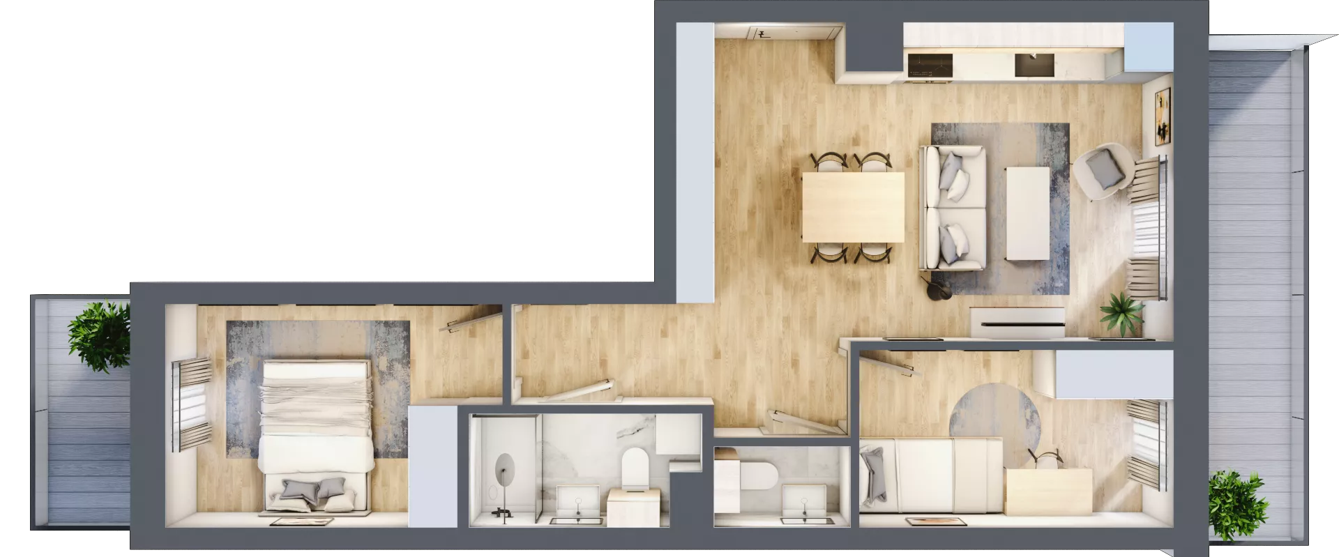 3 pokoje, mieszkanie 52,19 m², piętro 4, oferta nr 113, Nove Diamentowe, Konin, Osiedle Władysława Sikorskiego, ul. Topazowa 28