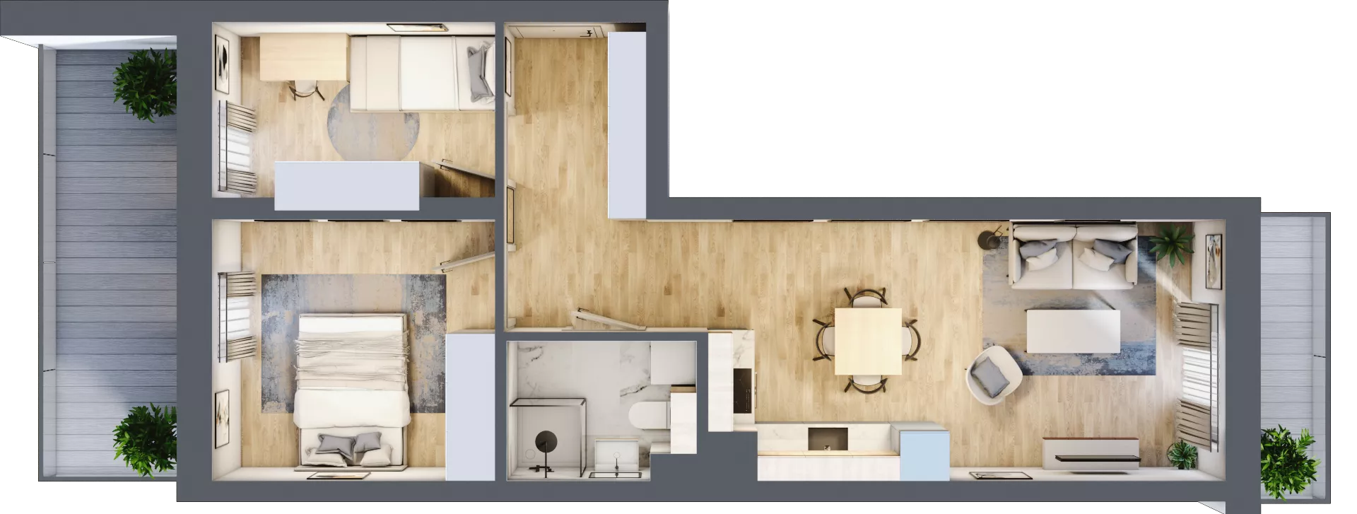 3 pokoje, mieszkanie 49,49 m², piętro 1, oferta nr 135, Nove Diamentowe, Konin, Osiedle Władysława Sikorskiego, ul. Topazowa 28