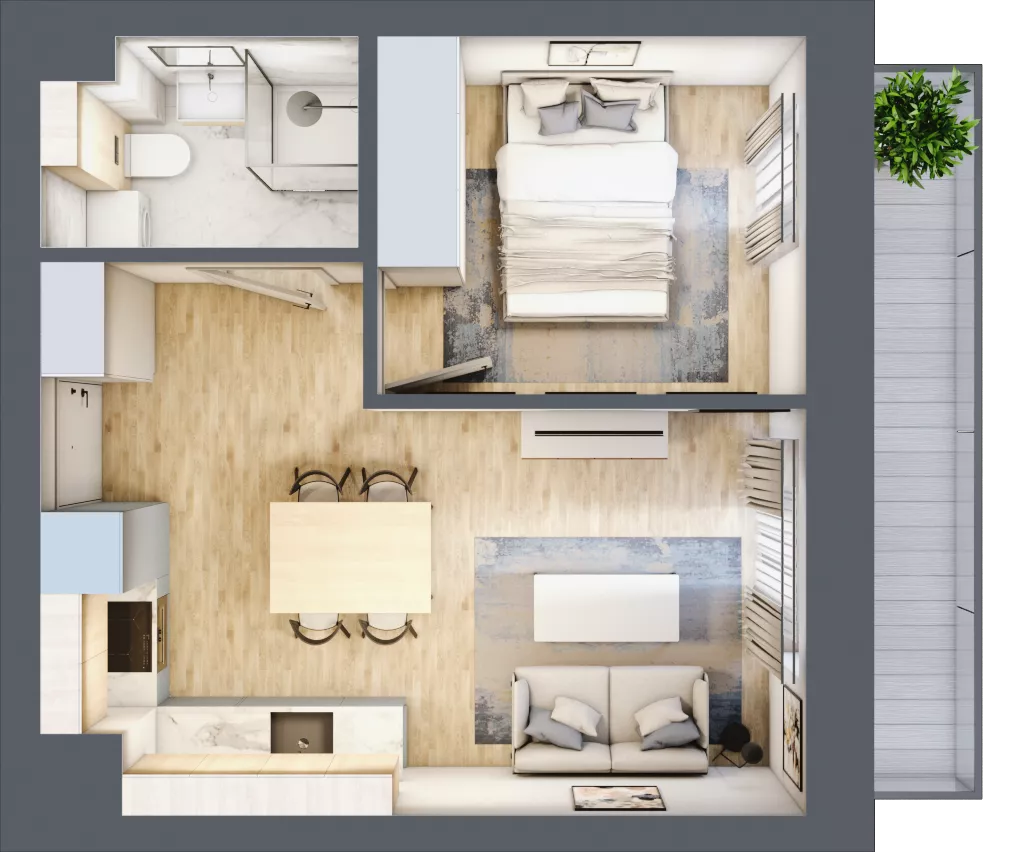 2 pokoje, mieszkanie 31,04 m², parter, oferta nr 5, Nove Diamentowe, Konin, Osiedle Władysława Sikorskiego, ul. Topazowa 28