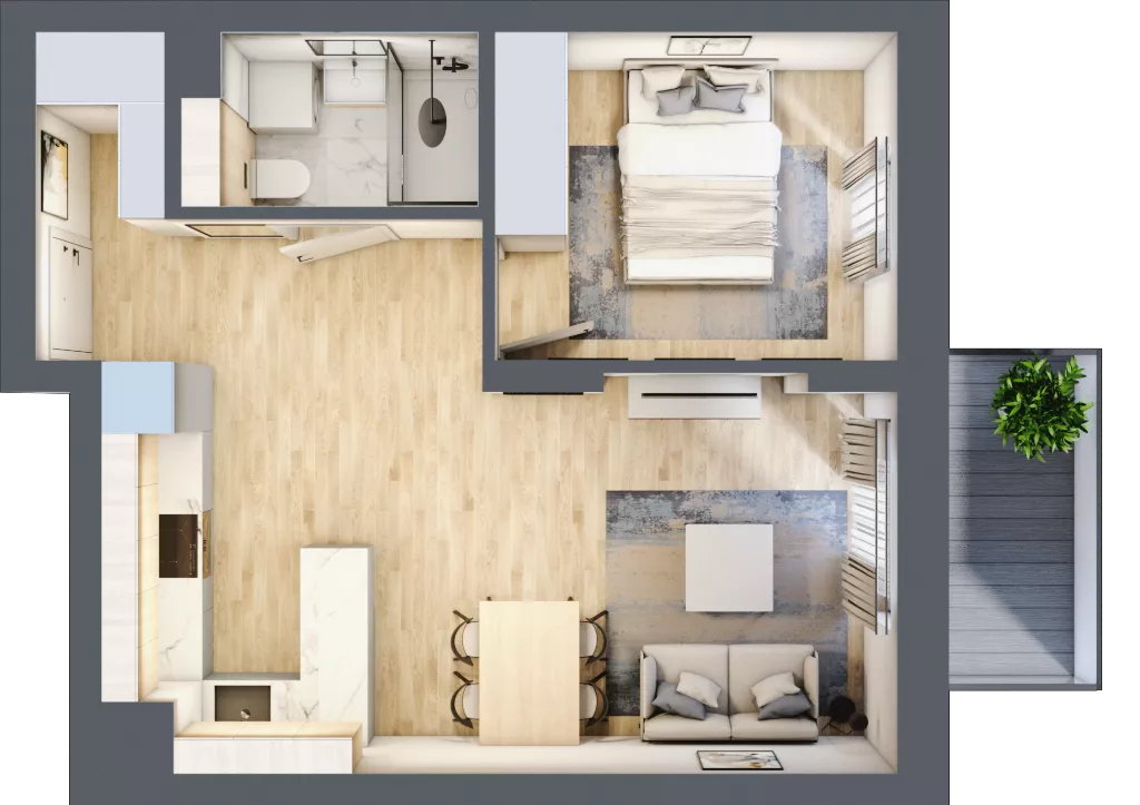 2 pokoje, mieszkanie 40,42 m², piętro 2, oferta nr 83, Nove Diamentowe, Konin, Osiedle Władysława Sikorskiego, ul. Topazowa 28