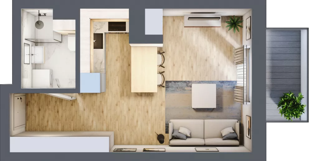 1 pokój, mieszkanie 29,16 m², piętro 2, oferta nr 145, Nove Diamentowe, Konin, Osiedle Władysława Sikorskiego, ul. Topazowa 28