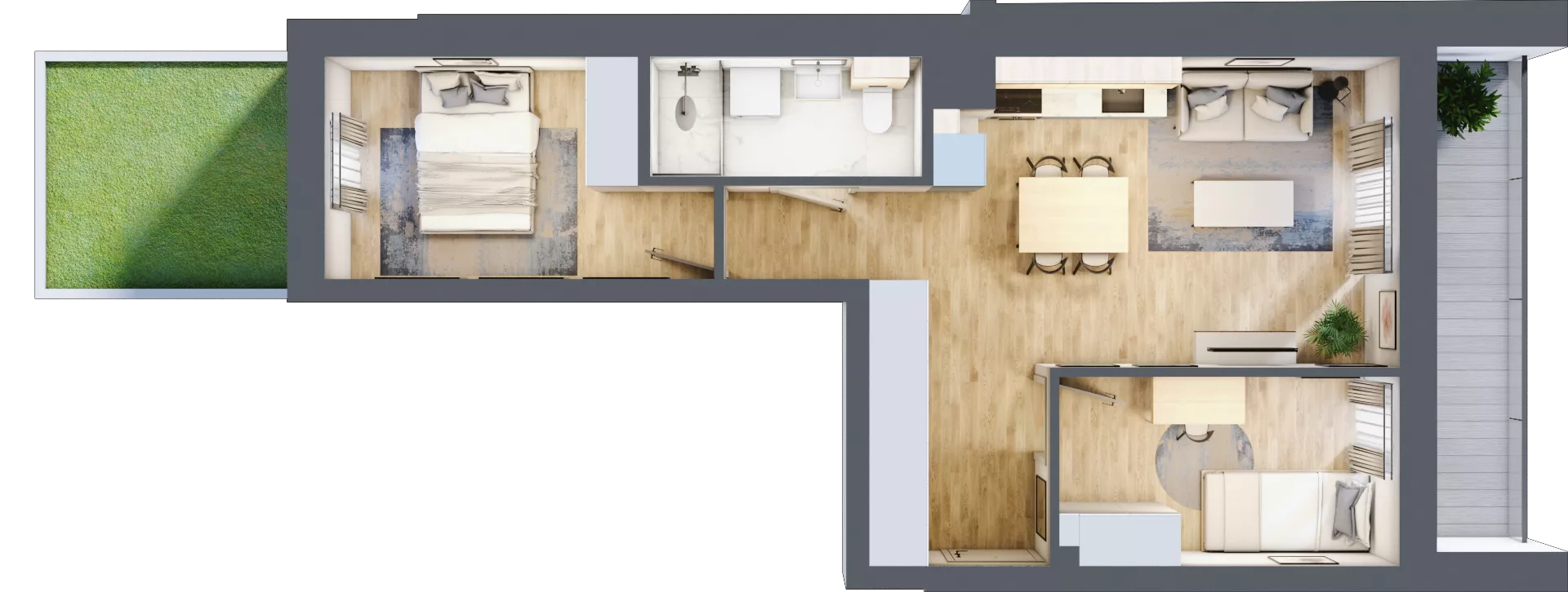 3 pokoje, mieszkanie 49,49 m², piętro 1, oferta nr 104, Nove Diamentowe, Konin, Osiedle Władysława Sikorskiego, ul. Topazowa 28