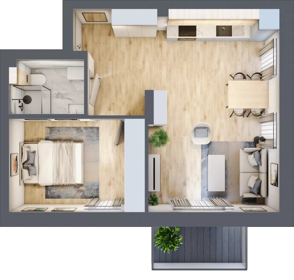 2 pokoje, mieszkanie 44,21 m², piętro 2, oferta nr 20, Nove Diamentowe, Konin, Osiedle Władysława Sikorskiego, ul. Topazowa 28