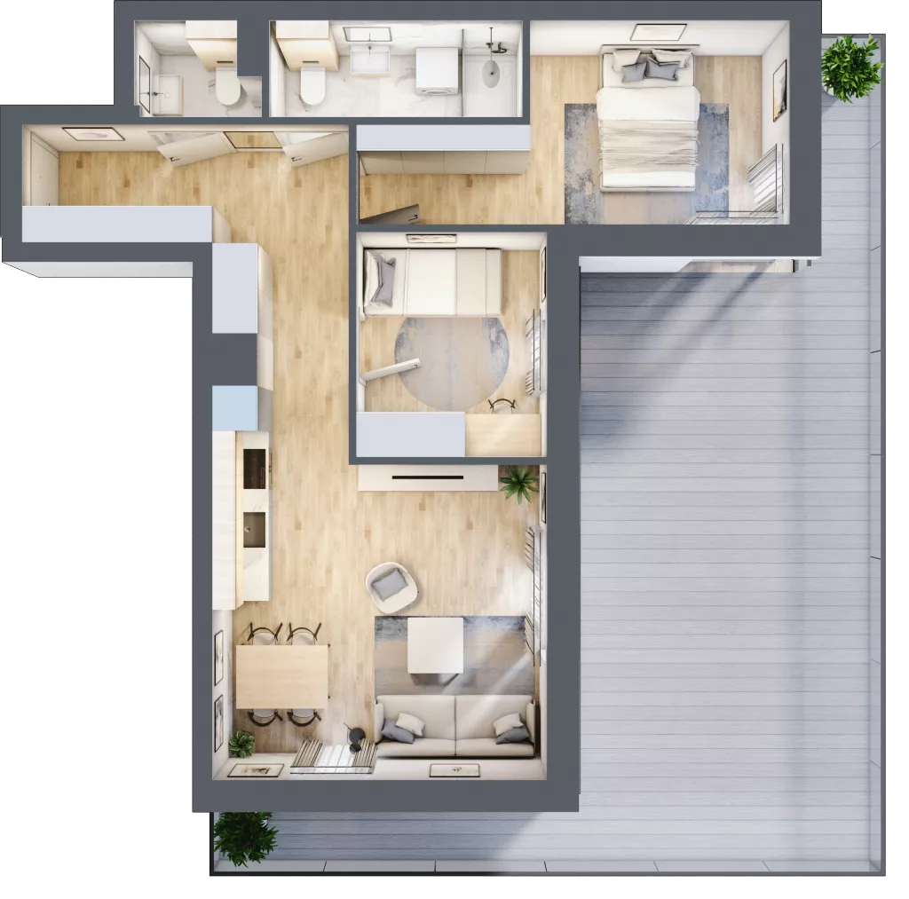 3 pokoje, mieszkanie 57,34 m², parter, oferta nr 130, Nove Diamentowe, Konin, Osiedle Władysława Sikorskiego, ul. Topazowa 28