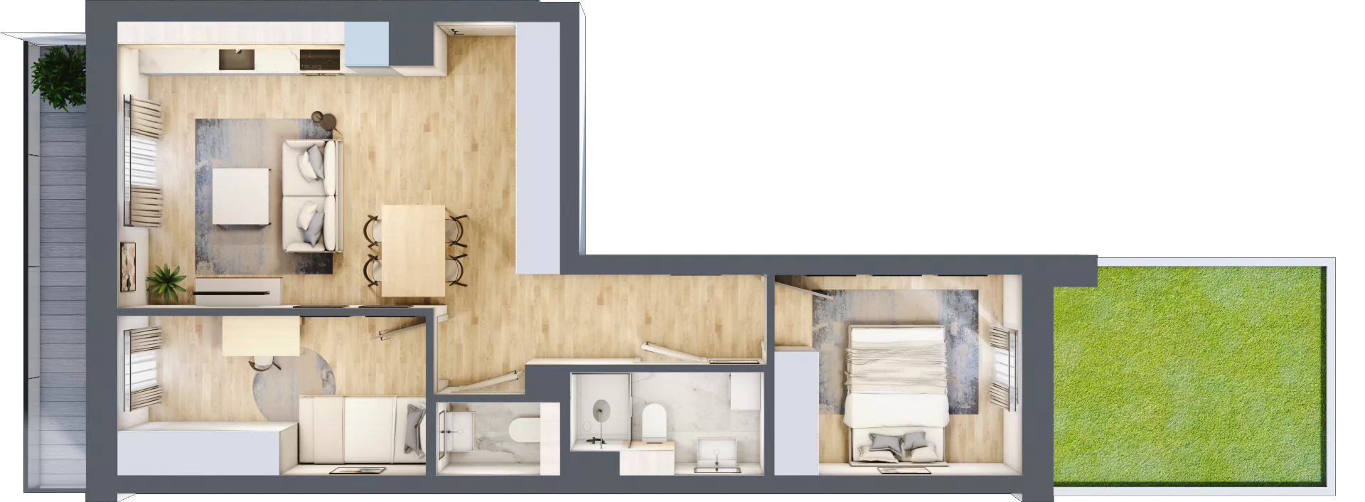 3 pokoje, mieszkanie 51,82 m², piętro 1, oferta nr 76, Nove Diamentowe, Konin, Osiedle Władysława Sikorskiego, ul. Topazowa 28