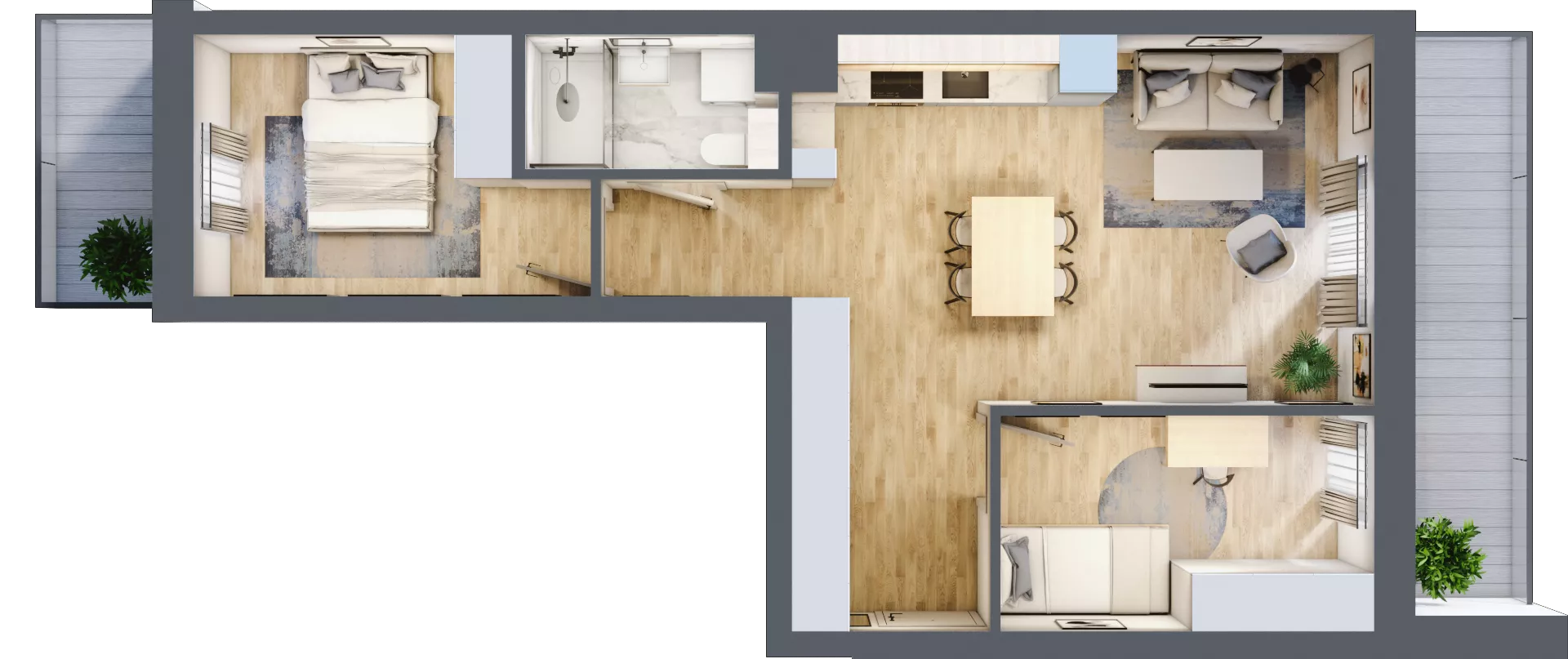 3 pokoje, mieszkanie 52,83 m², piętro 3, oferta nr 125, Nove Diamentowe, Konin, Osiedle Władysława Sikorskiego, ul. Topazowa 28