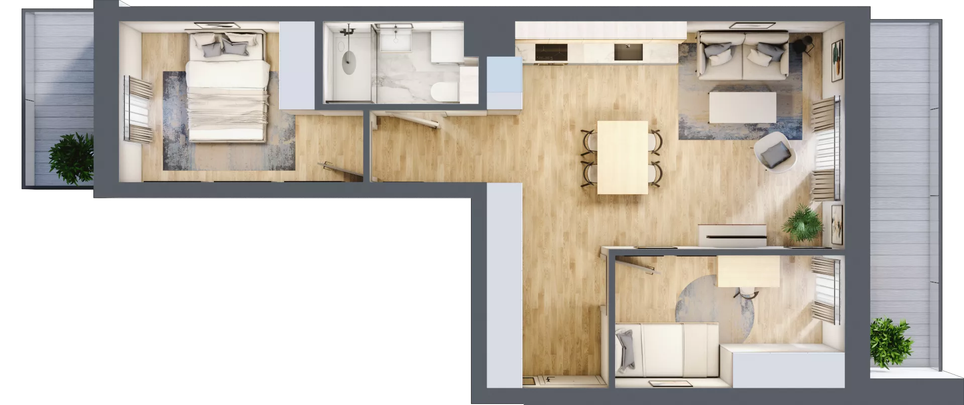 3 pokoje, mieszkanie 52,83 m², piętro 4, oferta nr 128, Nove Diamentowe, Konin, Osiedle Władysława Sikorskiego, ul. Topazowa 28