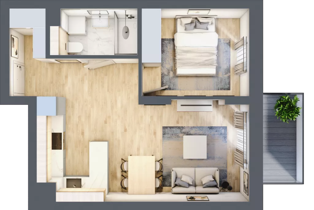 2 pokoje, mieszkanie 40,21 m², piętro 4, oferta nr 71, Nove Diamentowe, Konin, Osiedle Władysława Sikorskiego, ul. Topazowa 28