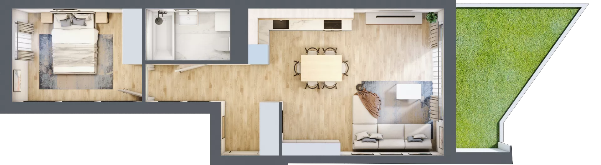2 pokoje, mieszkanie 47,93 m², parter, oferta nr D.0.137, Wyspiański Apartamenty, Żyrardów, ul. Wyspiańskiego 8