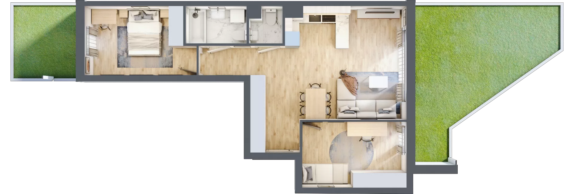 3 pokoje, mieszkanie 62,67 m², parter, oferta nr C.0.96, Wyspiański Apartamenty, Żyrardów, ul. Wyspiańskiego 8