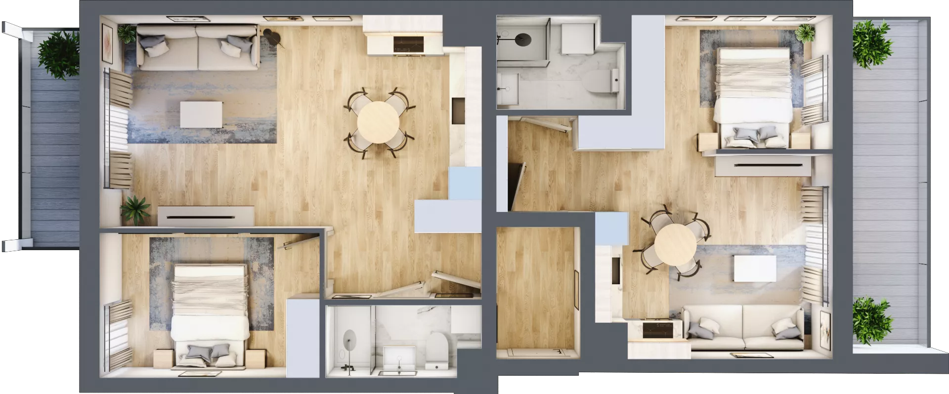 3 pokoje, mieszkanie 79,43 m², piętro 2, oferta nr B.2.68, Wyspiański Apartamenty, Żyrardów, ul. Wyspiańskiego 8