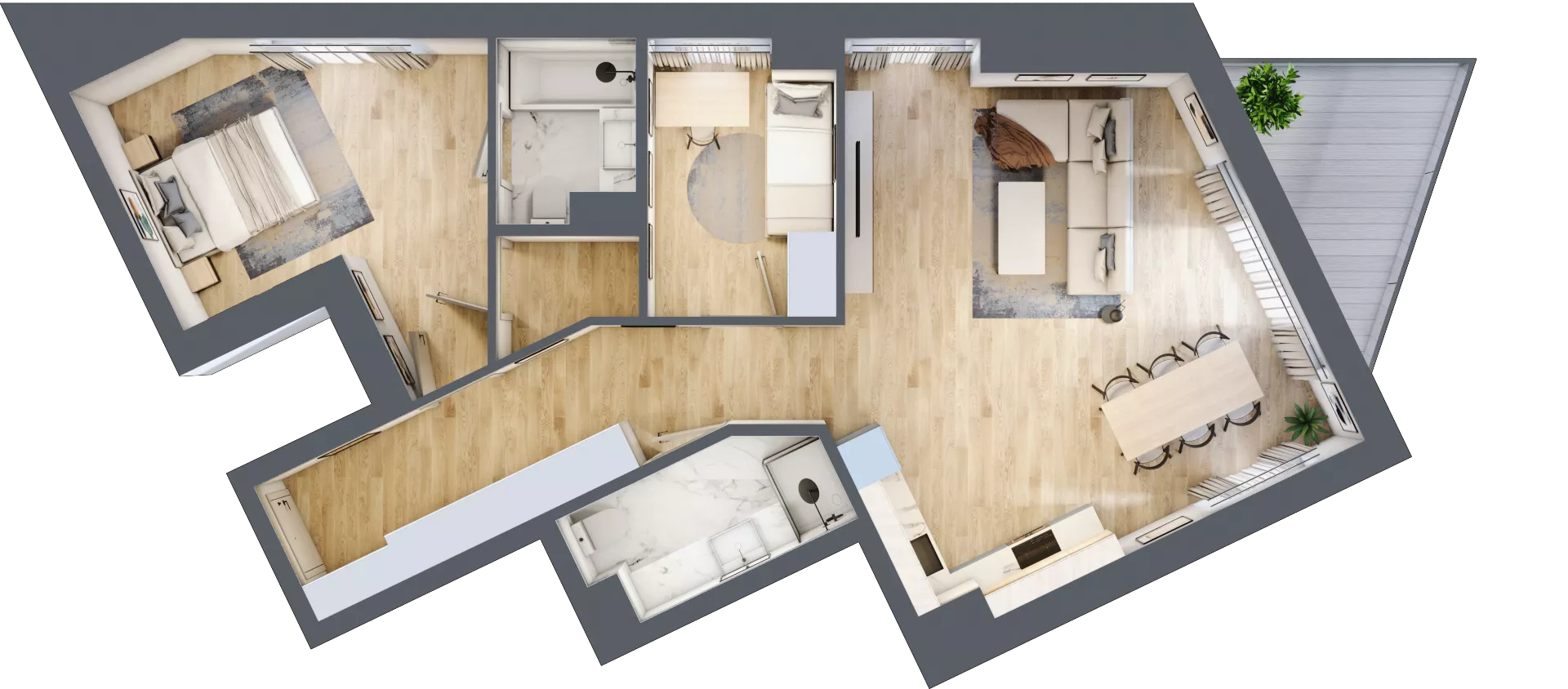 3 pokoje, mieszkanie 79,44 m², piętro 4, oferta nr 60, Apartamenty Sobieskiego, Skierniewice,  ul. Jana III Sobieskiego 5A