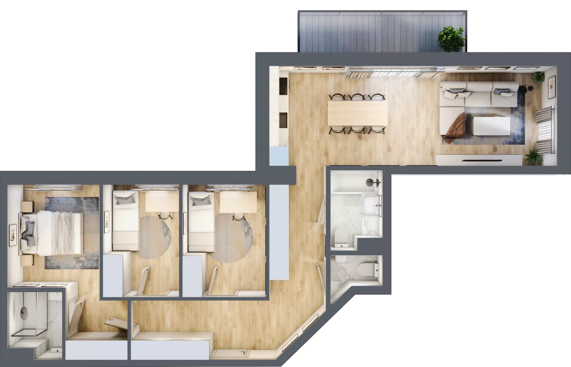 4 pokoje, mieszkanie 84,30 m², piętro 2, oferta nr 37, Apartamenty Sobieskiego, Skierniewice,  ul. Jana III Sobieskiego 5A