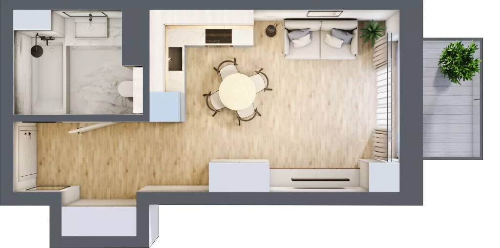 1 pokój, mieszkanie 28,30 m², piętro 1, oferta nr A.1.17 wykończone pod klucz, Daszyńskiego Square, Mińsk Mazowiecki, ul. Ignacego Daszyńskiego