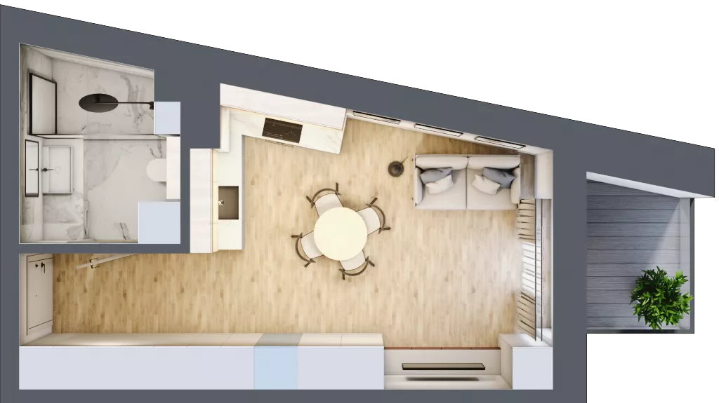 1 pokój, mieszkanie 29,22 m², piętro 4, oferta nr A.4.51 wykończone pod klucz, Daszyńskiego Square, Mińsk Mazowiecki, ul. Ignacego Daszyńskiego