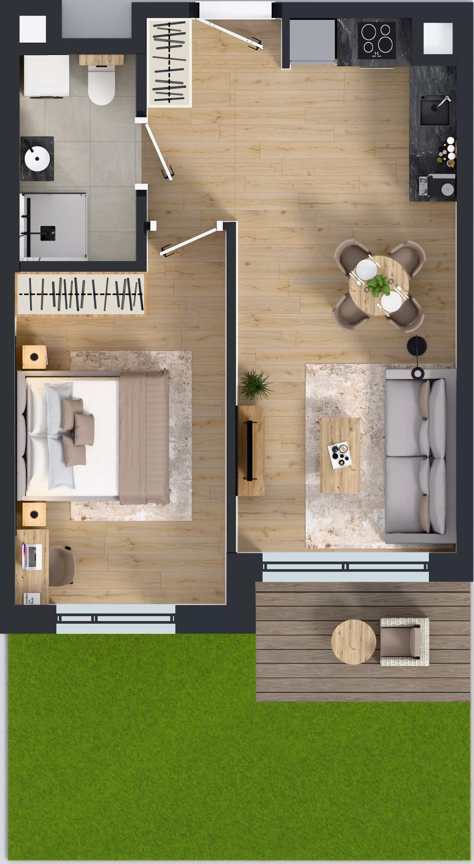 2 pokoje, mieszkanie 40,85 m², parter, oferta nr B/6, Przystań Brzeźno - etap II, Gdańsk, Brzeźno, ul. Uczniowska