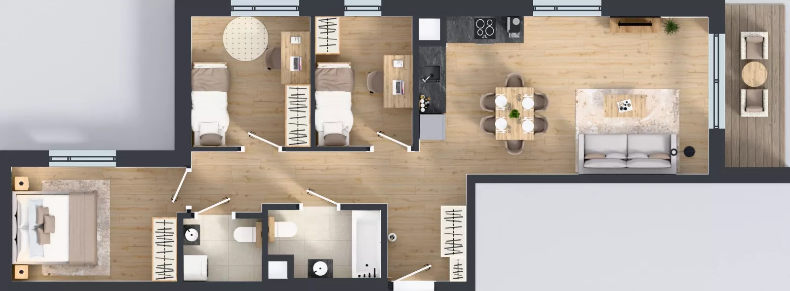 4 pokoje, mieszkanie 68,03 m², piętro 1, oferta nr B/8, Przystań Brzeźno - etap II, Gdańsk, Brzeźno, ul. Uczniowska