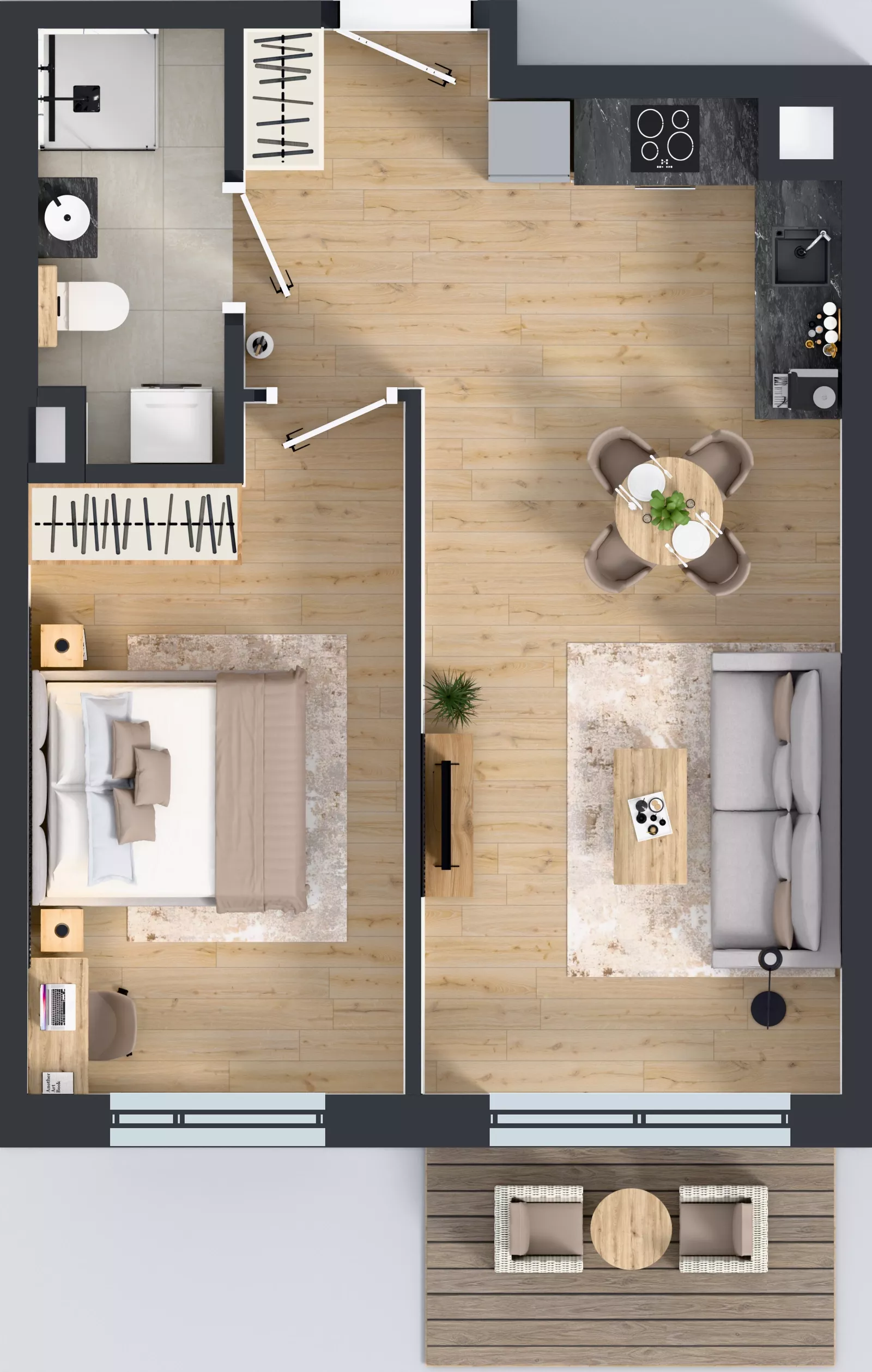 2 pokoje, mieszkanie 43,11 m², piętro 1, oferta nr B/11, Przystań Brzeźno - etap II, Gdańsk, Brzeźno, ul. Uczniowska