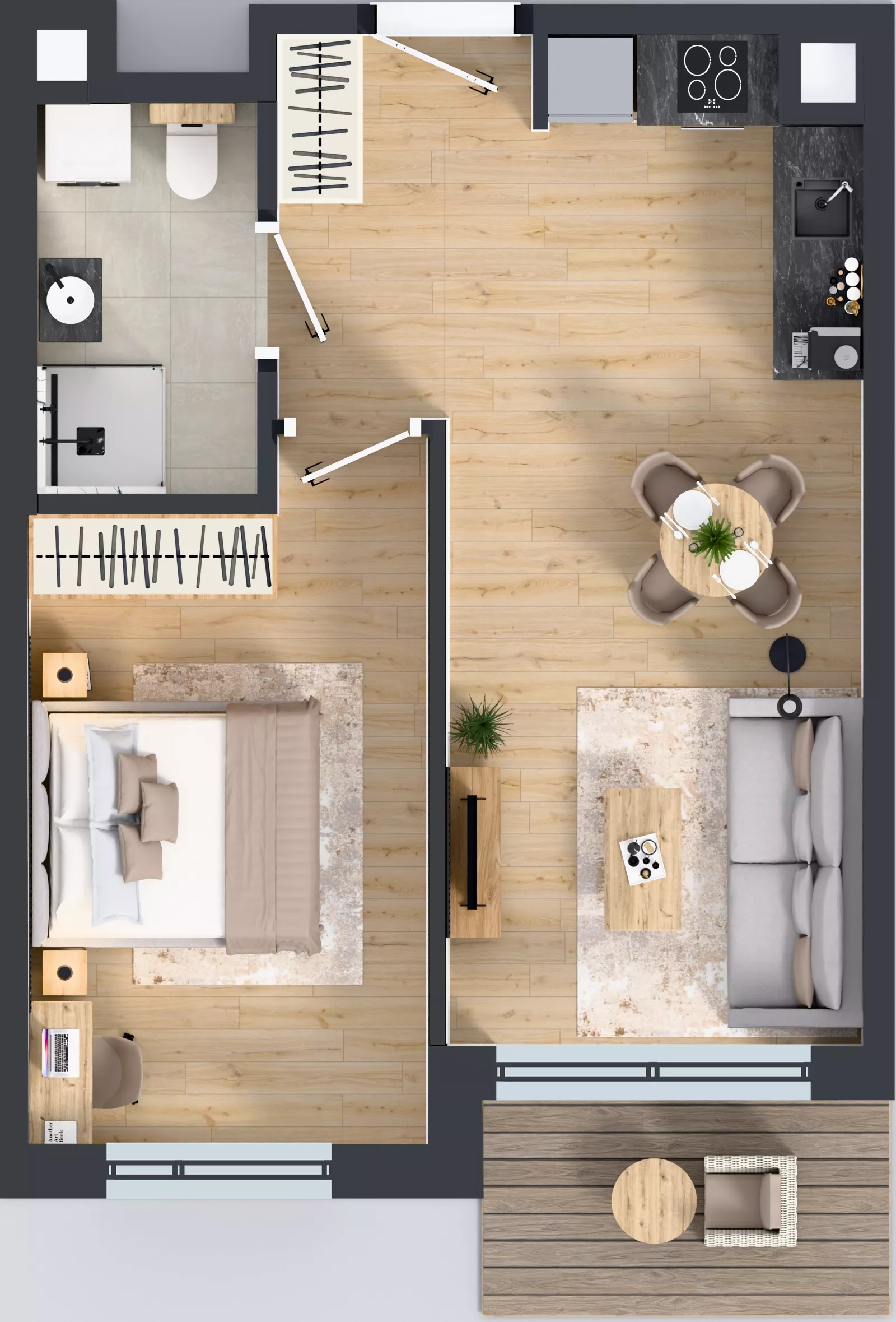 2 pokoje, mieszkanie 40,85 m², piętro 1, oferta nr B/13, Przystań Brzeźno - etap II, Gdańsk, Brzeźno, ul. Uczniowska
