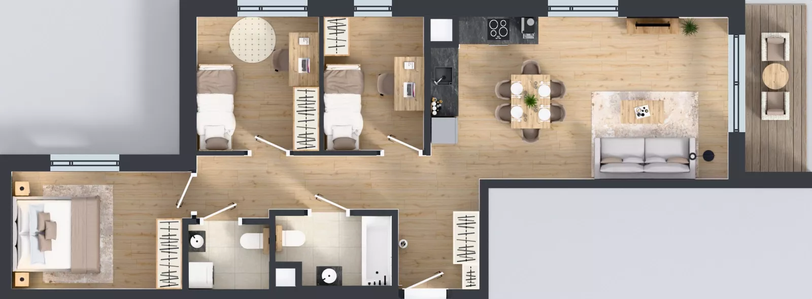 4 pokoje, mieszkanie 68,26 m², piętro 2, oferta nr B/16, Przystań Brzeźno - etap II, Gdańsk, Brzeźno, ul. Uczniowska