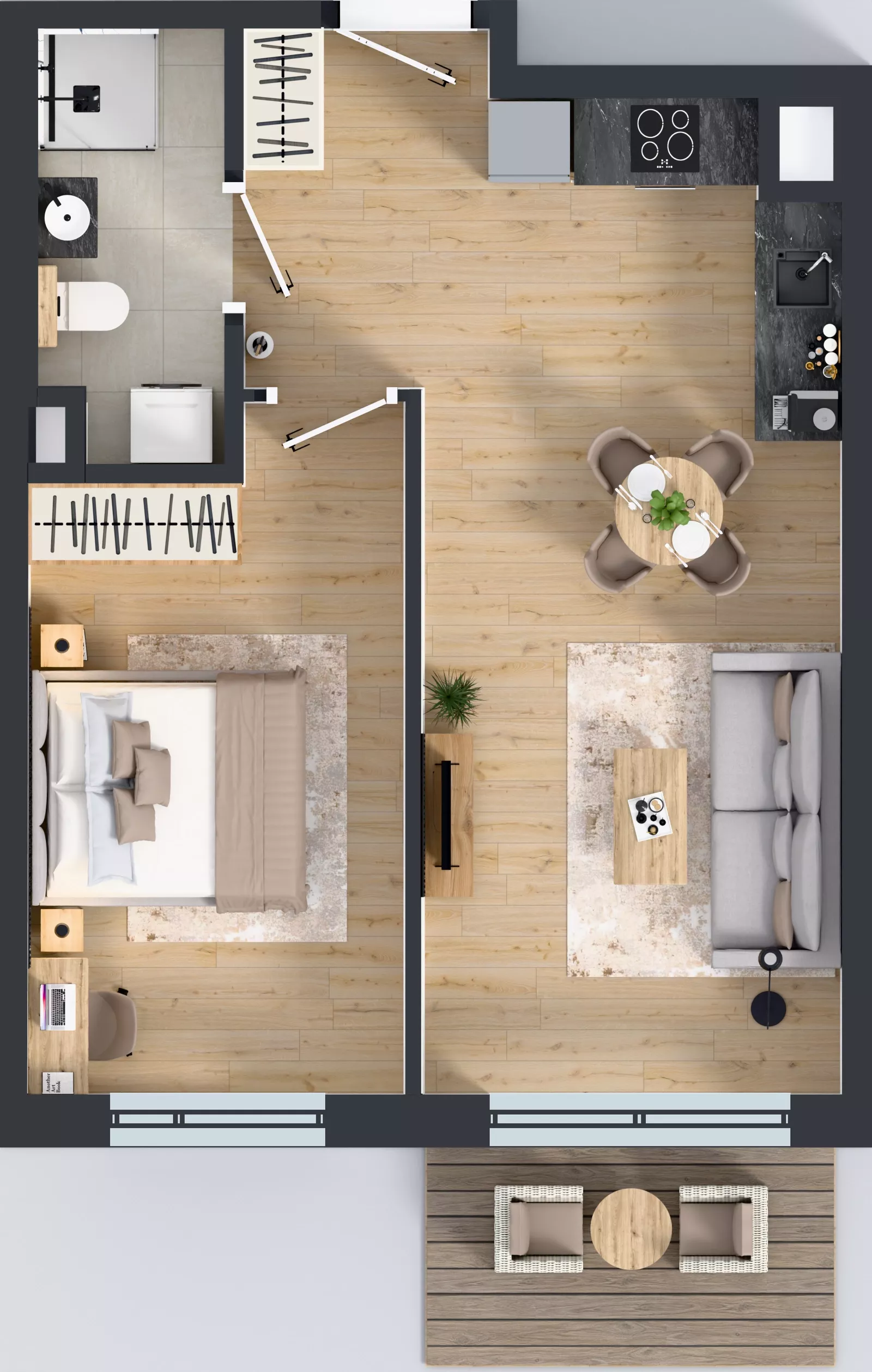 2 pokoje, mieszkanie 43,10 m², piętro 2, oferta nr B/19, Przystań Brzeźno - etap II, Gdańsk, Brzeźno, ul. Uczniowska