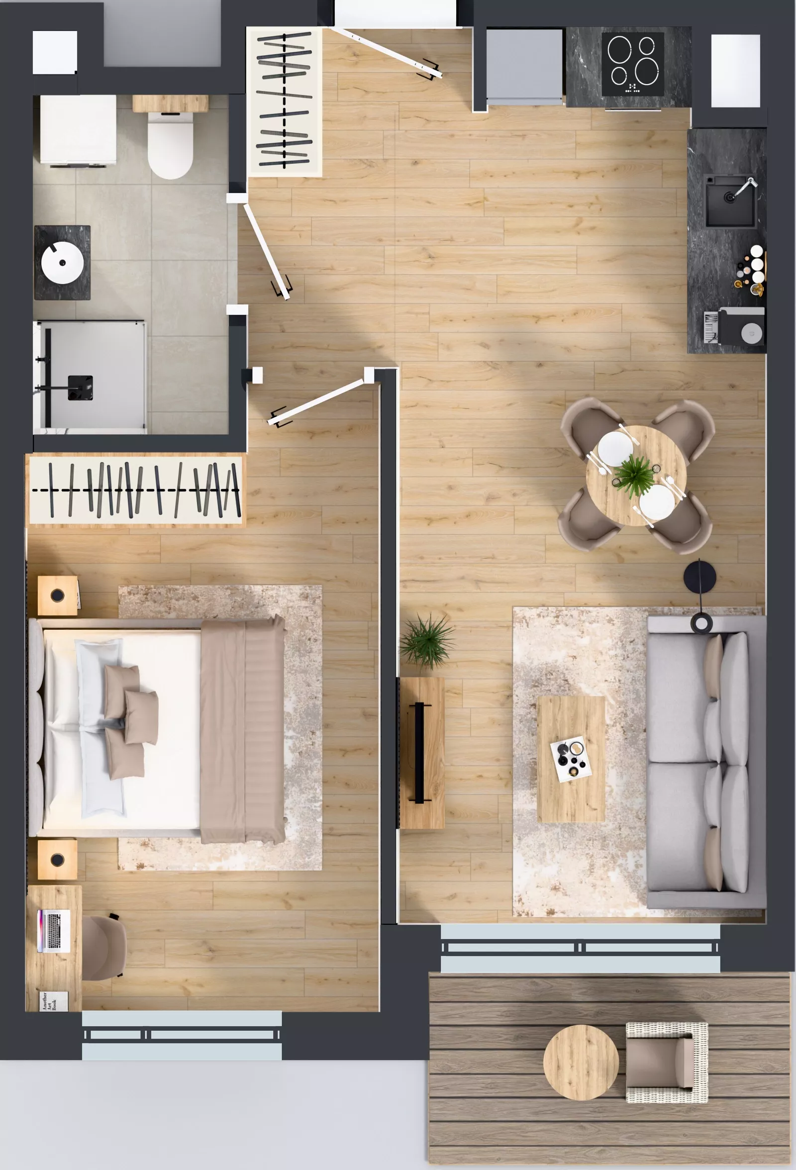 2 pokoje, mieszkanie 40,76 m², piętro 2, oferta nr B/21, Przystań Brzeźno - etap II, Gdańsk, Brzeźno, ul. Uczniowska