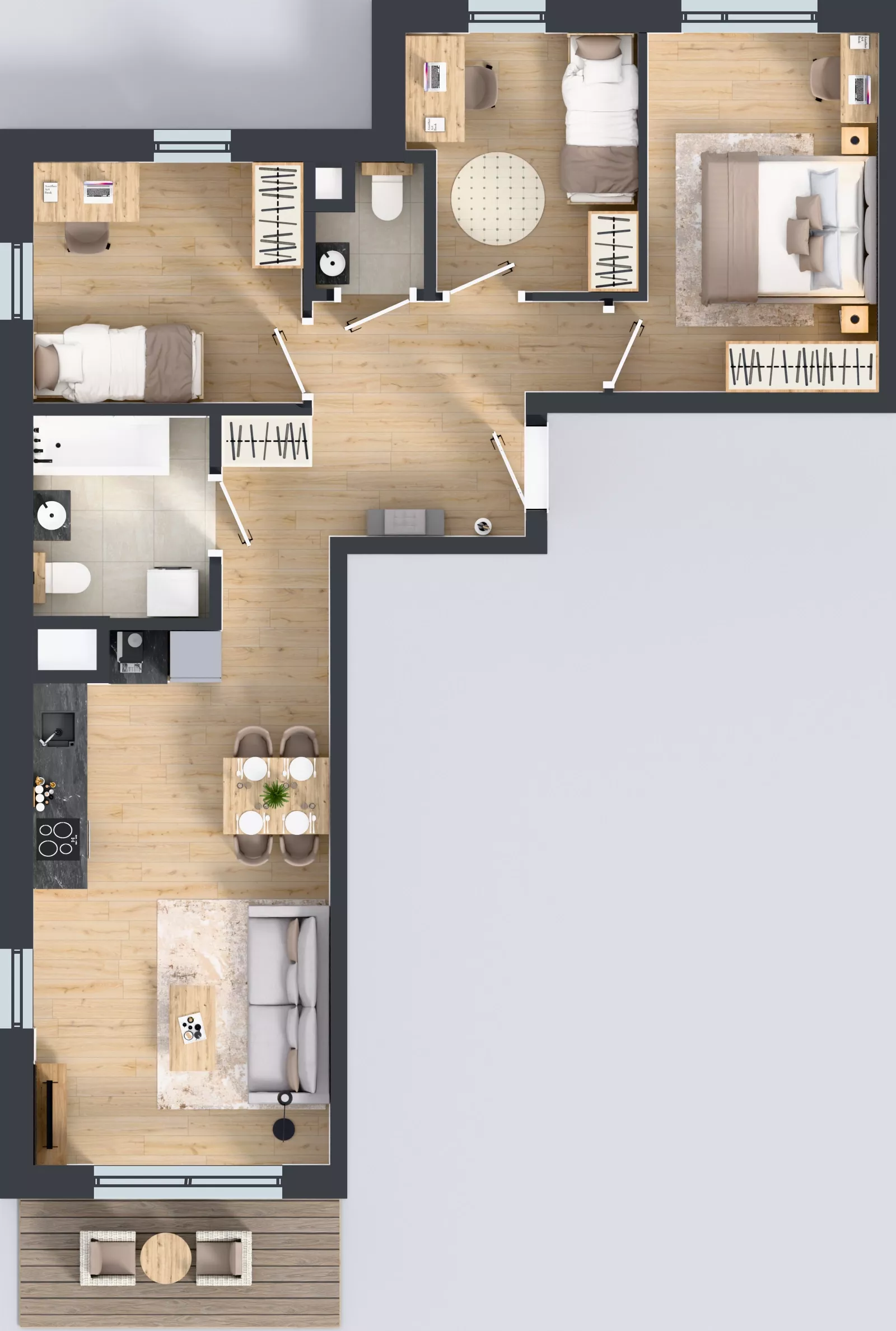 4 pokoje, mieszkanie 66,62 m², piętro 2, oferta nr B/23, Przystań Brzeźno - etap II, Gdańsk, Brzeźno, ul. Uczniowska