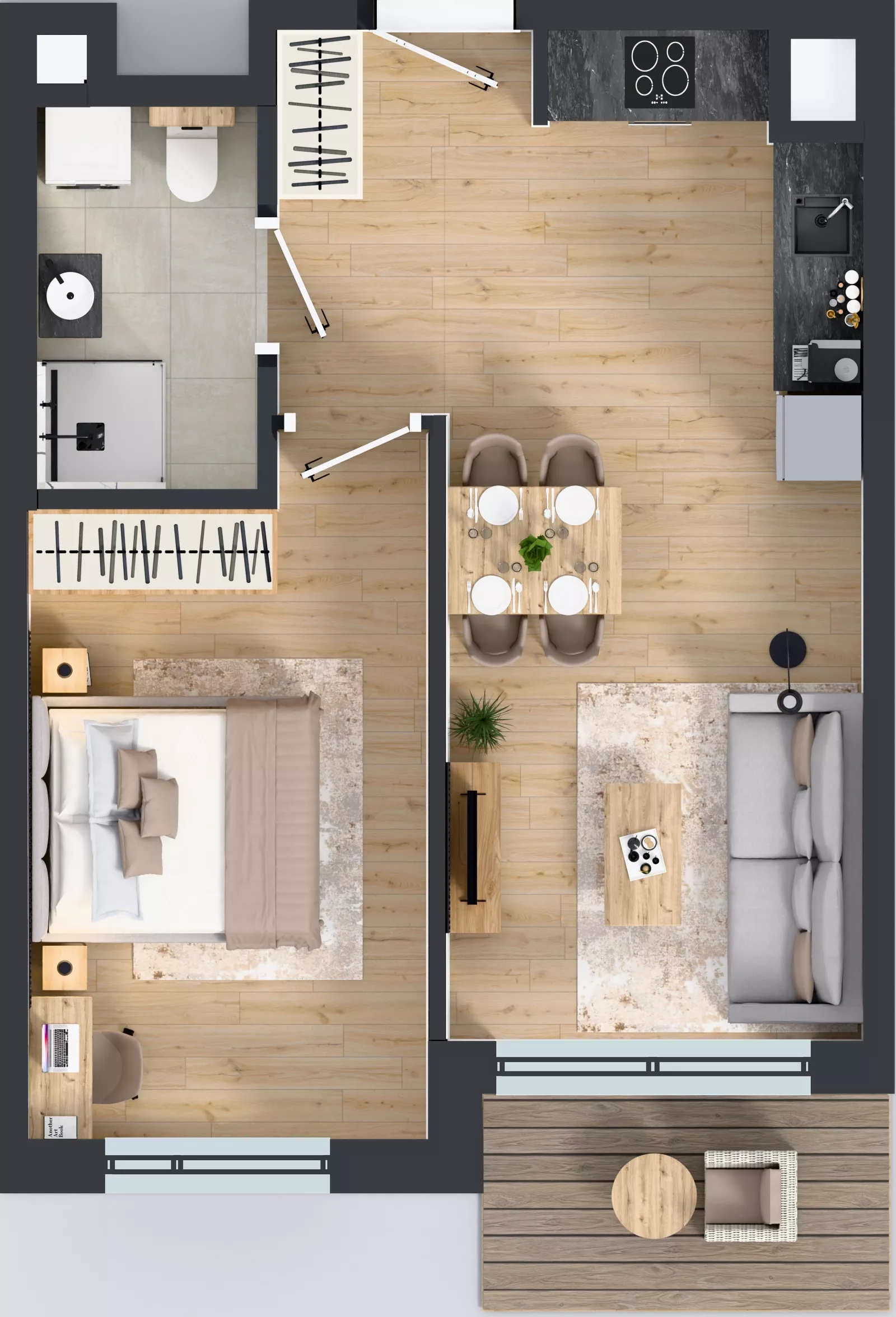 2 pokoje, mieszkanie 40,73 m², piętro 3, oferta nr B/29, Przystań Brzeźno - etap II, Gdańsk, Brzeźno, ul. Uczniowska